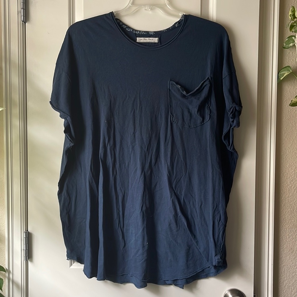 free people navy oversized t-shirt